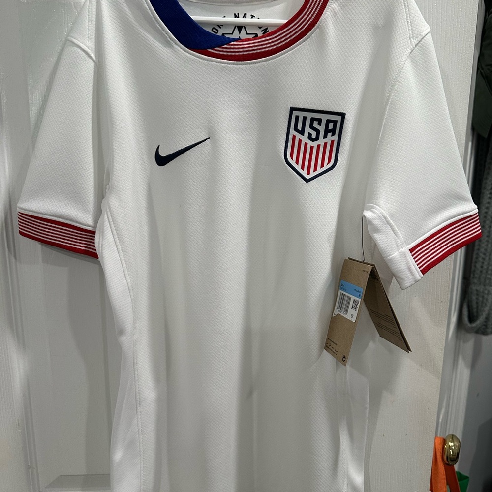 Nike White and Red Kids USA Soccer Jersey